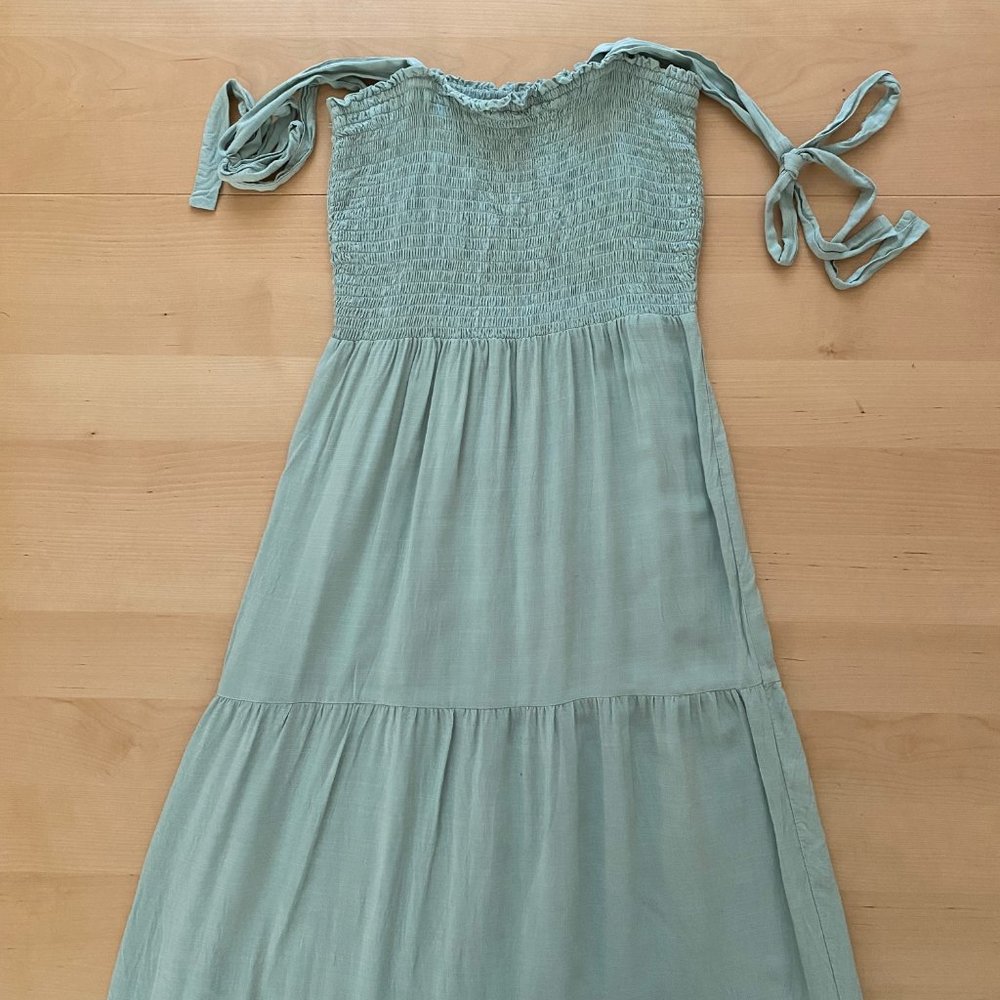 New Look Tall Shirred Tiered Dress Size 8 Mint